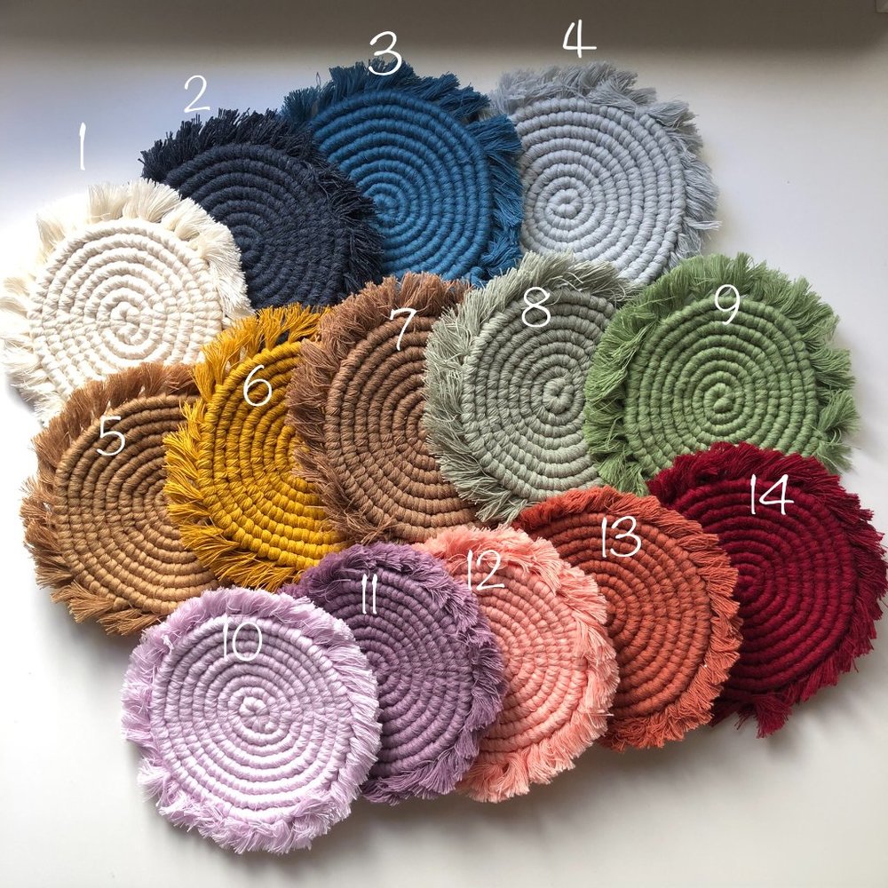 ✨HANDMADE✨ 6 macrame coasters